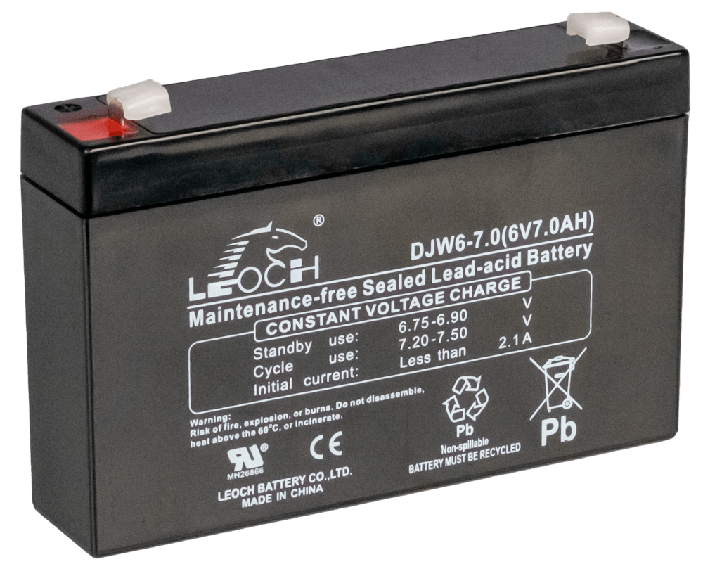 แบตเตอรี่แห้ง  LEOCH DJW6-7.0 (6V7.0AH) สำหรับไฟฉุกเฉิน_2